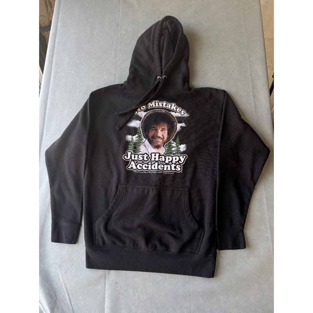 Cotton Heritage Hoodie Men's Medium‎ Bob Ross No Mistakes Just Happy Accidents